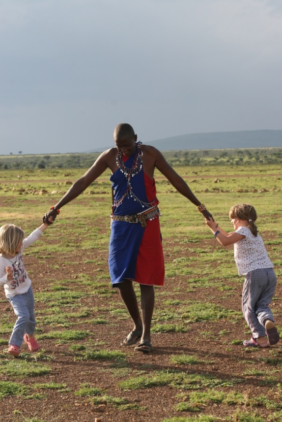 Masai host David, entertaining, Leleshwa Camp, Masai Mara, Kenya family safari