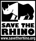 Save the Rhino black and white logo