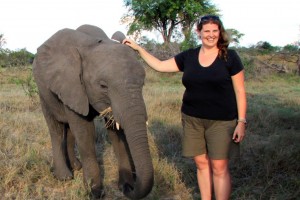 Lucinda with young elephant