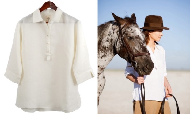 Hickman and Bousfield - Safari Shirt In White Linen