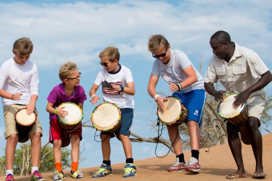 Wilderness Safaris - children drummy with a Bush Buddy