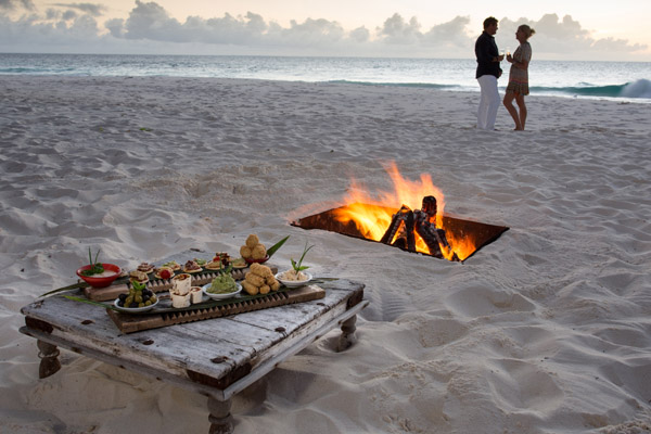 North Island, Seychelles, beach dining