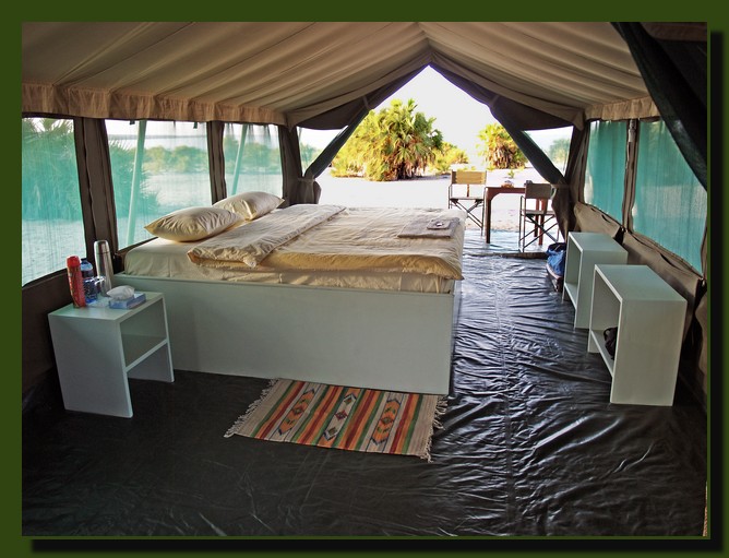 Lobolo tent interior, Lake Turkana