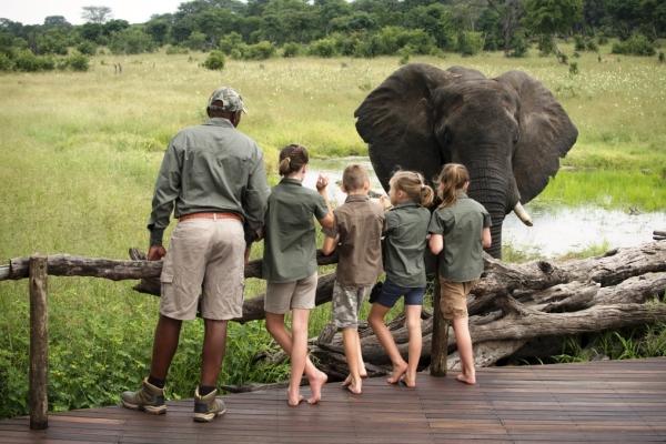 Family safaris children guide elephant Somalisa Camp Hwange Zimbabwe @africanbushcamps 