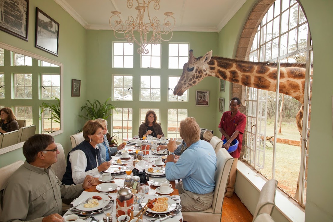 Giraffe Manor - breakfast with giraffes
