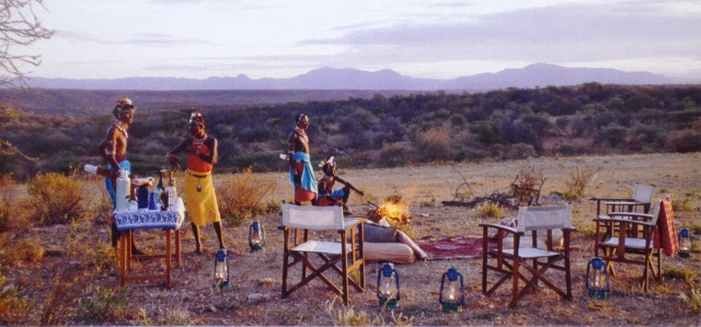 bush dinner picnic overlooking Samburu plains