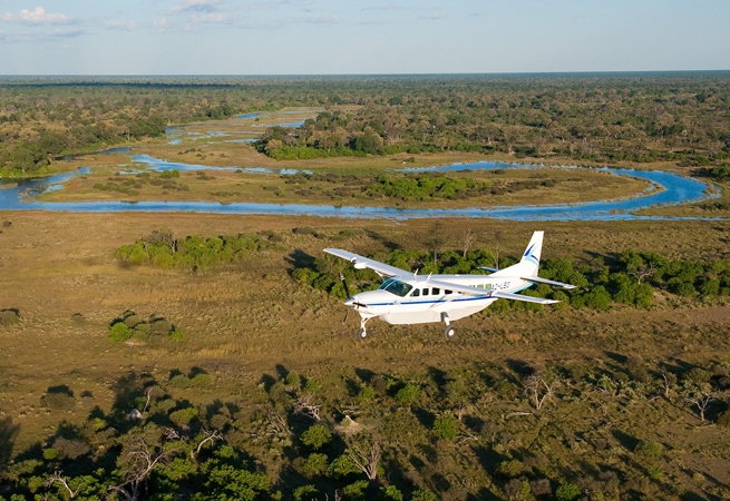 Wilderness light aircraft, Okavango Delta, Botswana –