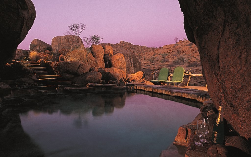 Mowani Mountain Lodge plunge pool, Damaraland, Namibia