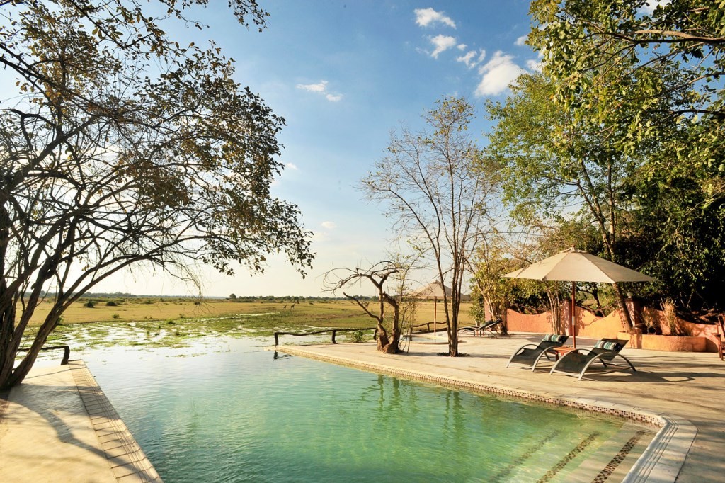Kafunta River Lodge pool, South Luangwa, Zambia