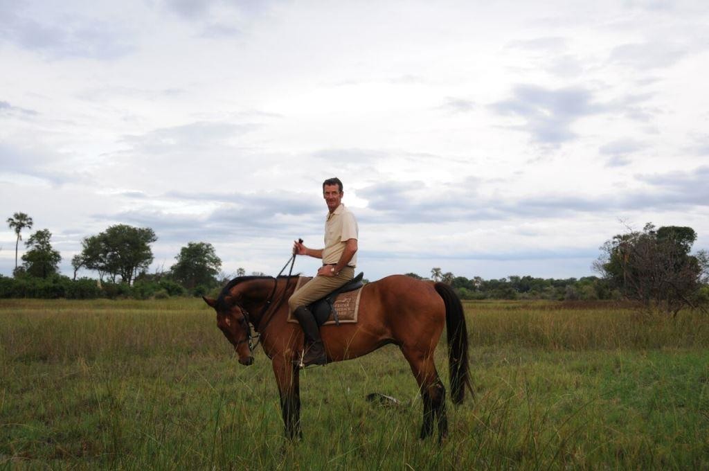 Sir Mark Todd riding San African Horseback Safaris Botswana