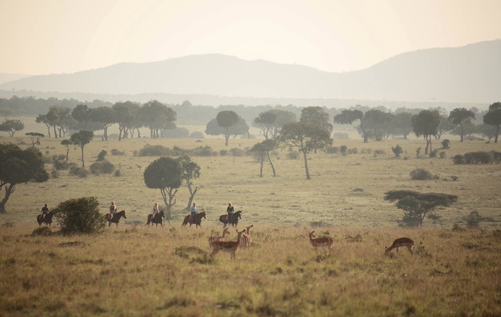 Riding amongst antelope herd, Safaris Unlimited,Kenya