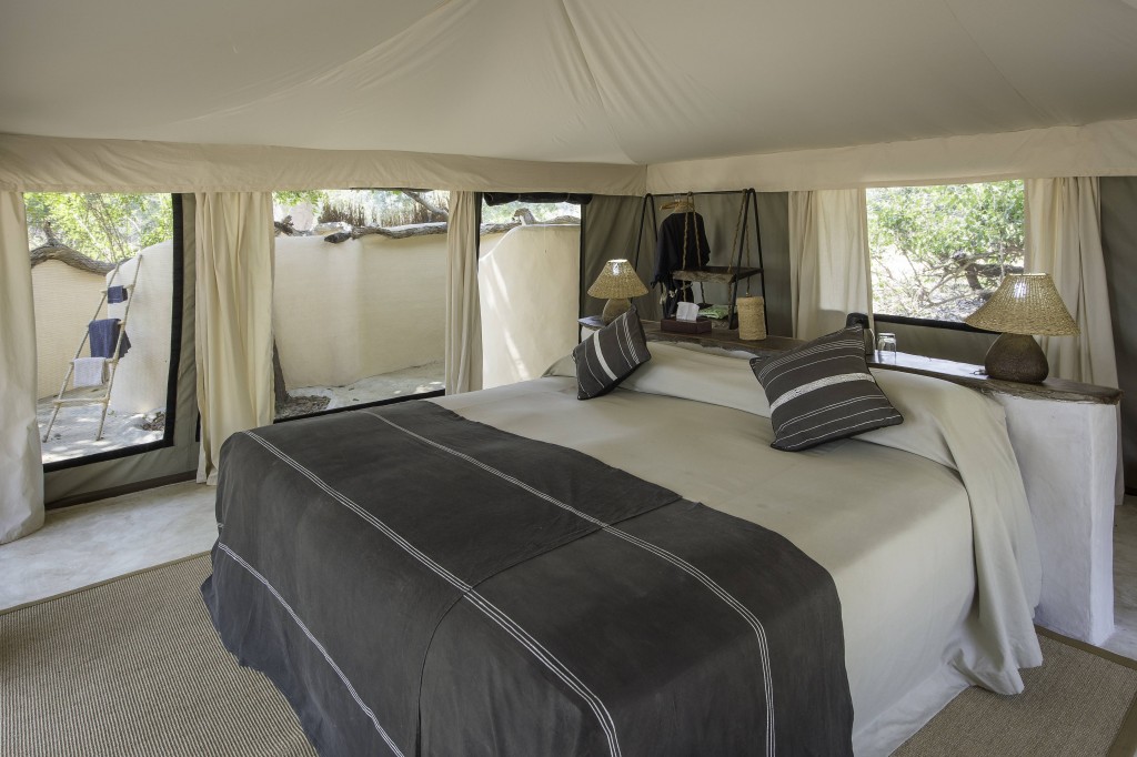 Tena Tena South Luangwa NP Zambia luxury tented bedroom contemporary grey eco chic