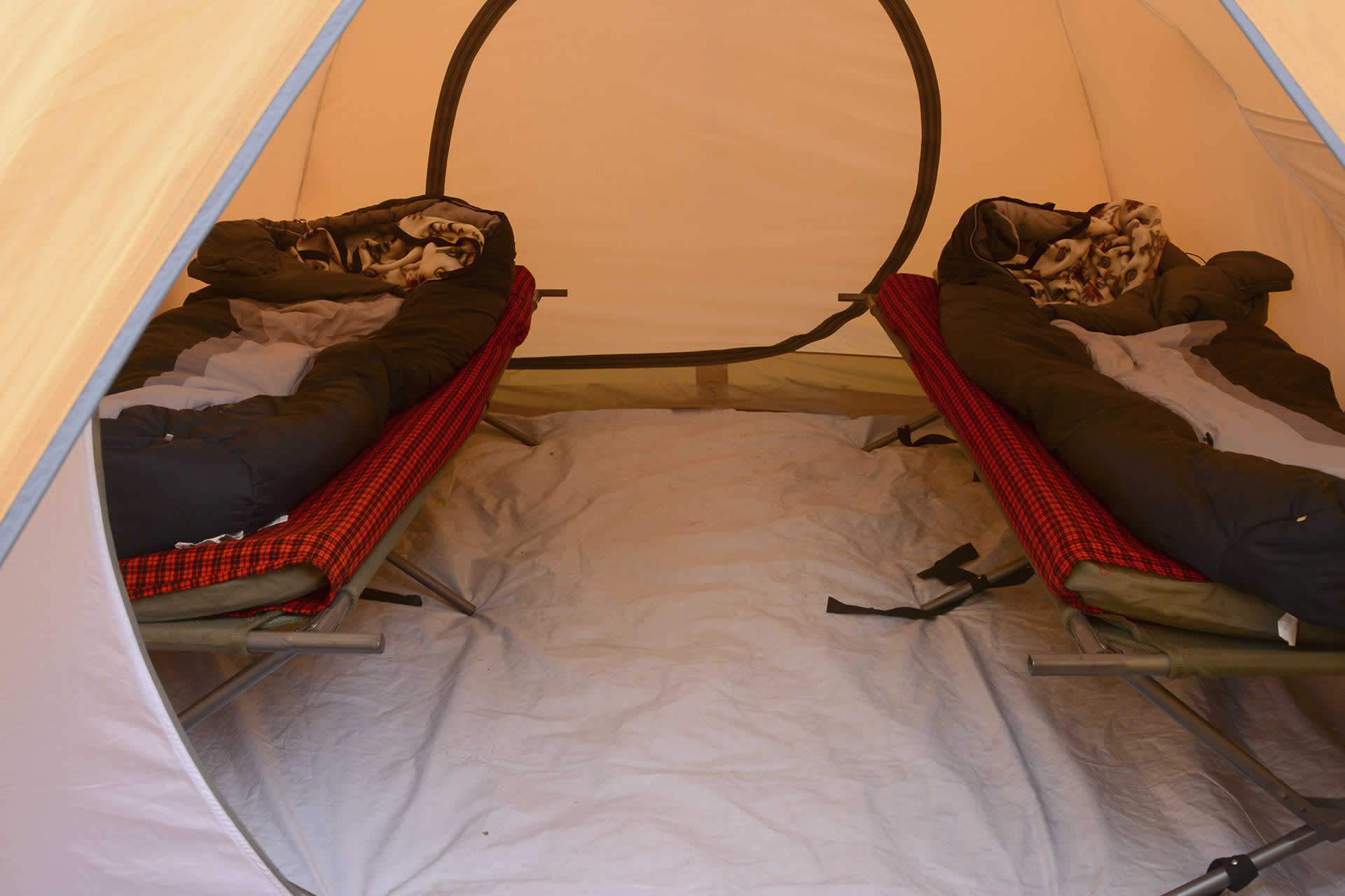 Walk in tents with cots Kilimanjaro Climb