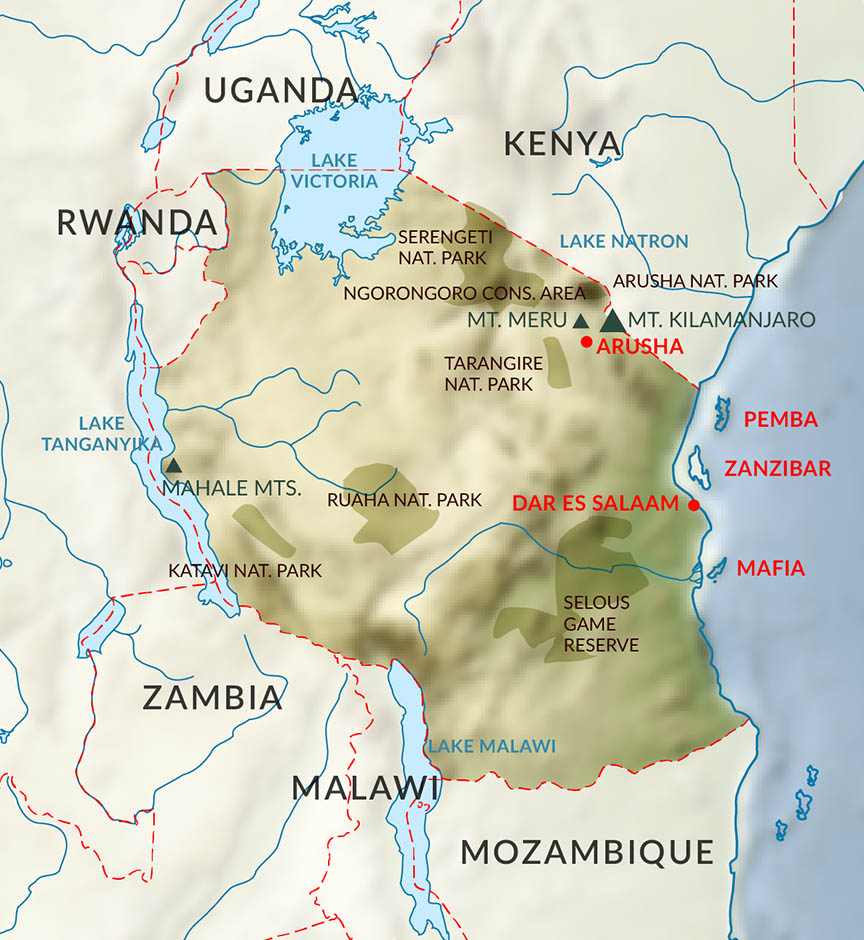 Map of Tanzania's National Parks