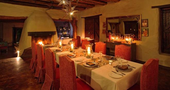 Cosy dining at Phinda Rock Lodge, KwaZulu-Natal
