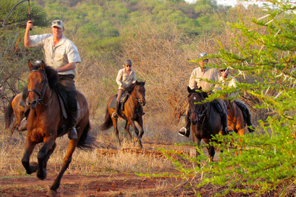 Horseriding guide Philip Kusseler taking riders on a riding safari in South Africa Wait A Little