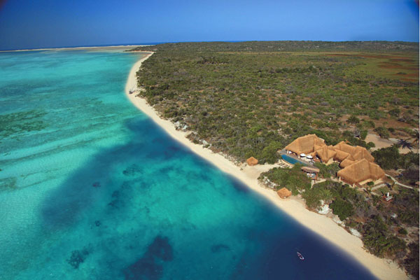 Mozambique Azurra Benguerra beach aerial
