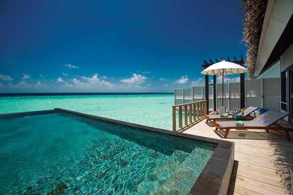 Wind Villa over water bungalow with pool, OZEN by Atmosphere, Maldives