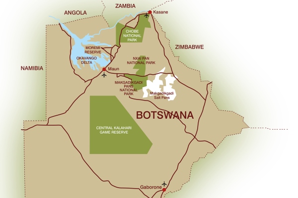 Botswana Okavango Delta map