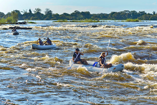 Canoeing on the Zambezi River, Victoria Falls River Lodge