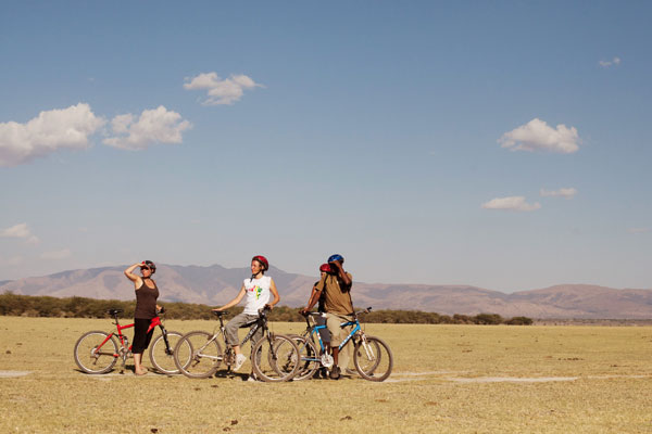 Tanzania family safari cycling at Wayo Africa