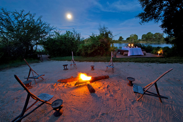 Candlit stargazing after dinner at Sindabezi island family safari experiences 