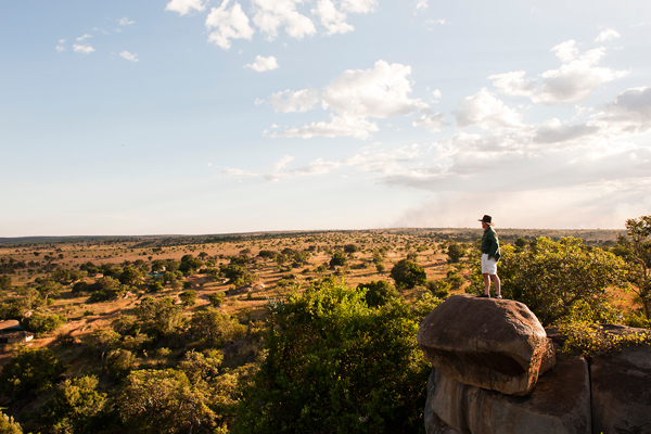 Perfect sundowner spot on a rock overhang at Lamai Serengeti