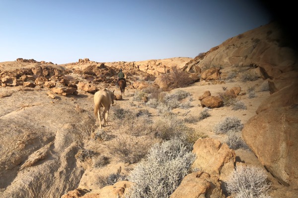 Crossing the epic desert landscape. 