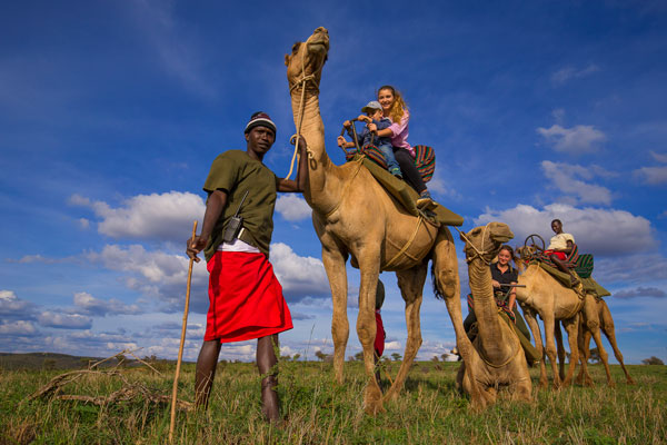 Loisaba Tented Camp walking safaris with camels