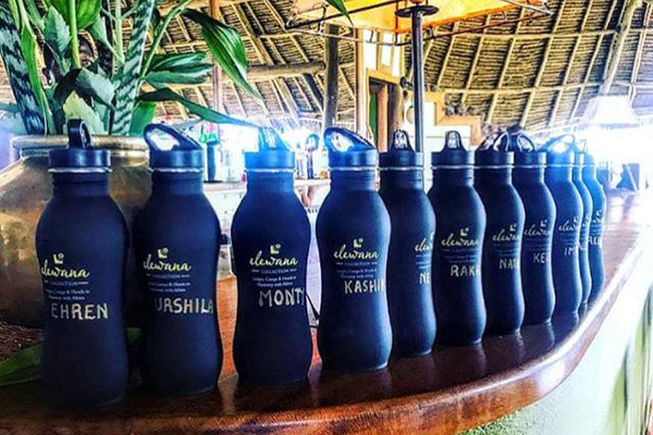Refillable guest water bottles, Elewana Collection