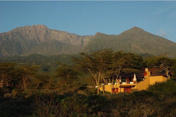 Views of Mount Meru from Hatari Lodge, Arusha, Tanzania