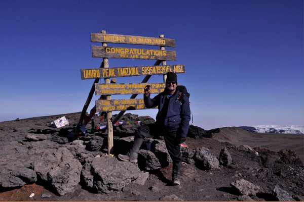 Francis on top of Mount Kilimanjaro for the second time