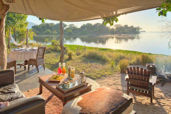 River views from the Albida Suite, Chongwe Camp