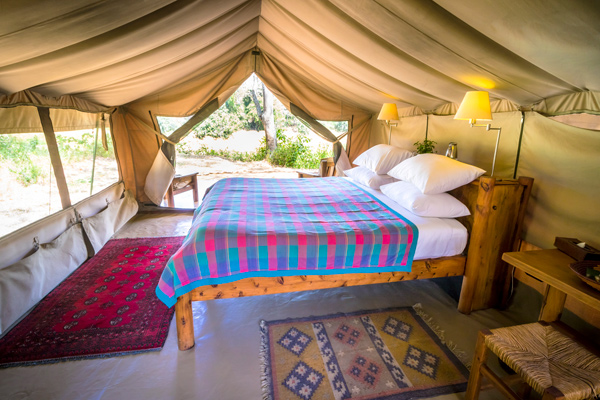 Traditional bedroom safari tent at Kitich Camp