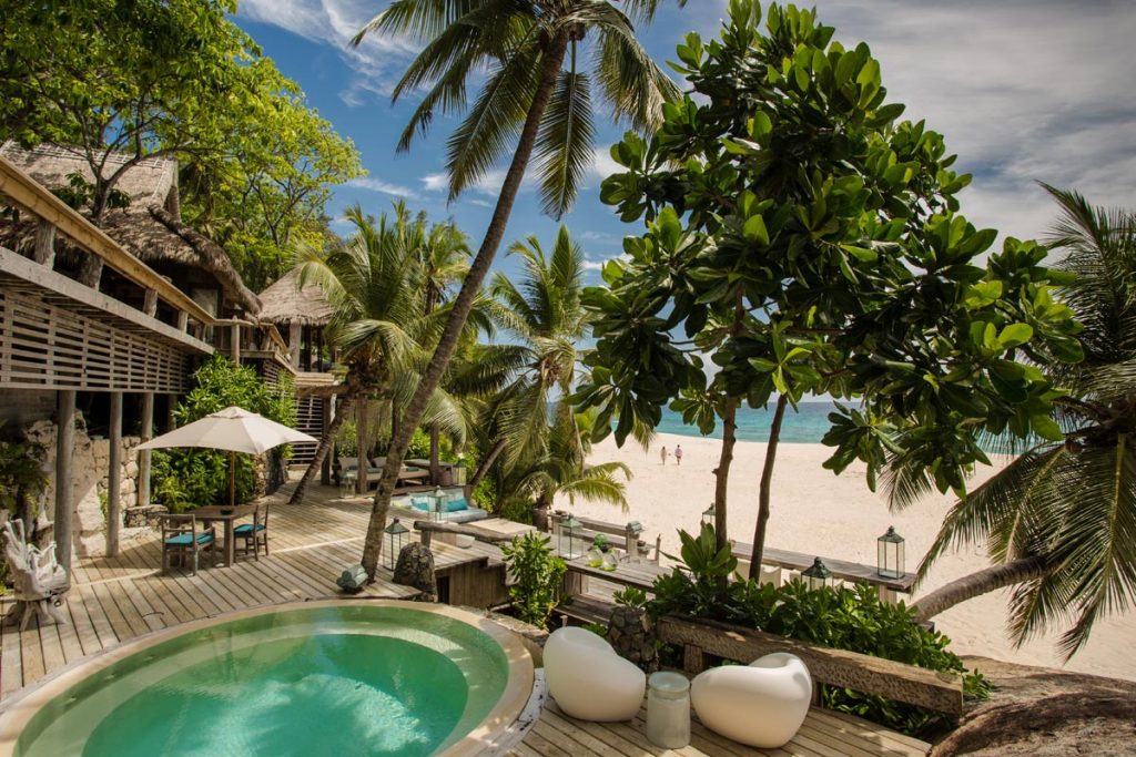 Pool and beach, North Island, Seychelles
