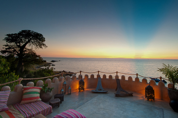Sunset over Lake Malawi from Ndomo Point private house