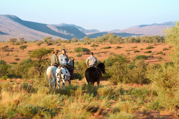Enjoying Tswalu's stunning scenery on horseback