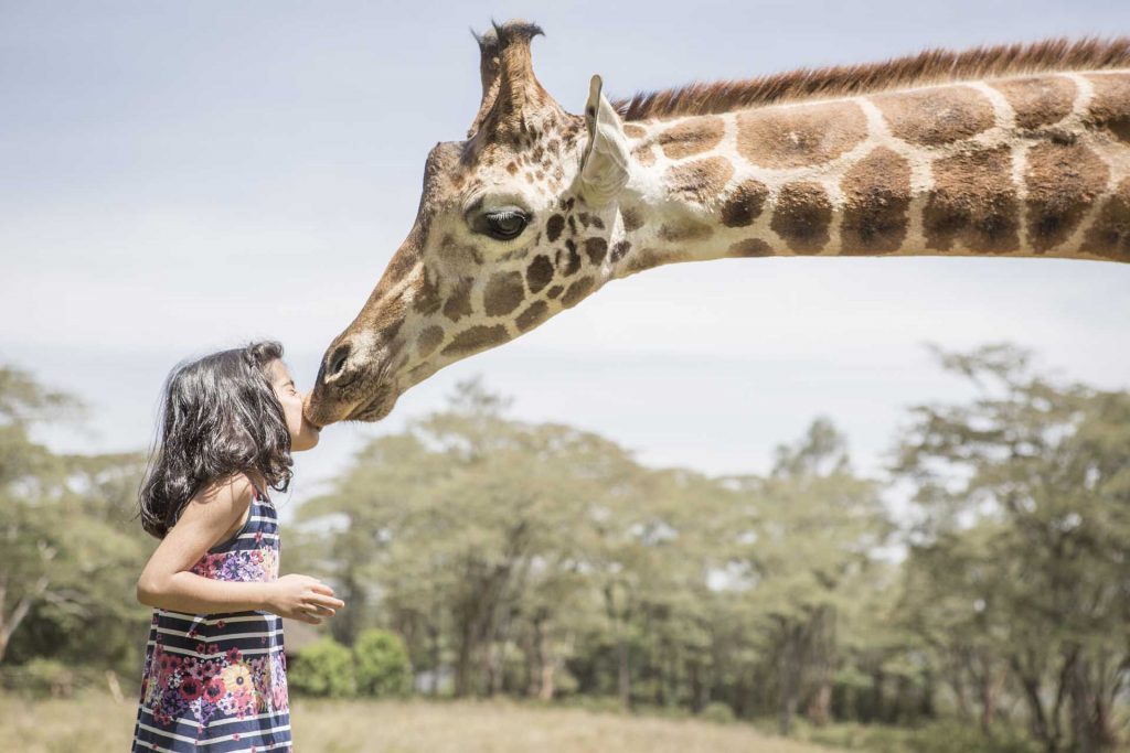 Meeting the locals at Giraffe Manor, Nairobi, Kenya