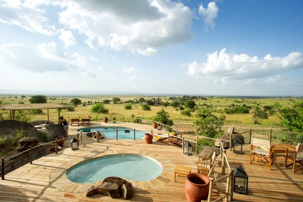 Enjoying the view at Mkombe's House in the Serengeti.