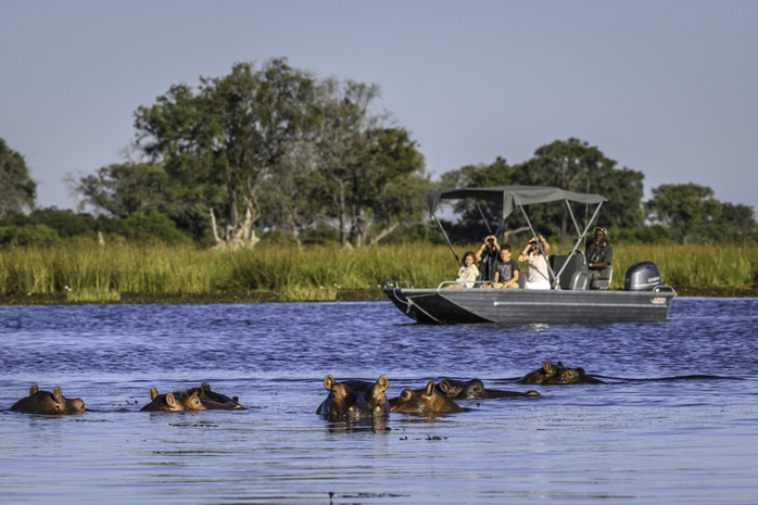 Boating at Little Vumbura Okavango Delta 